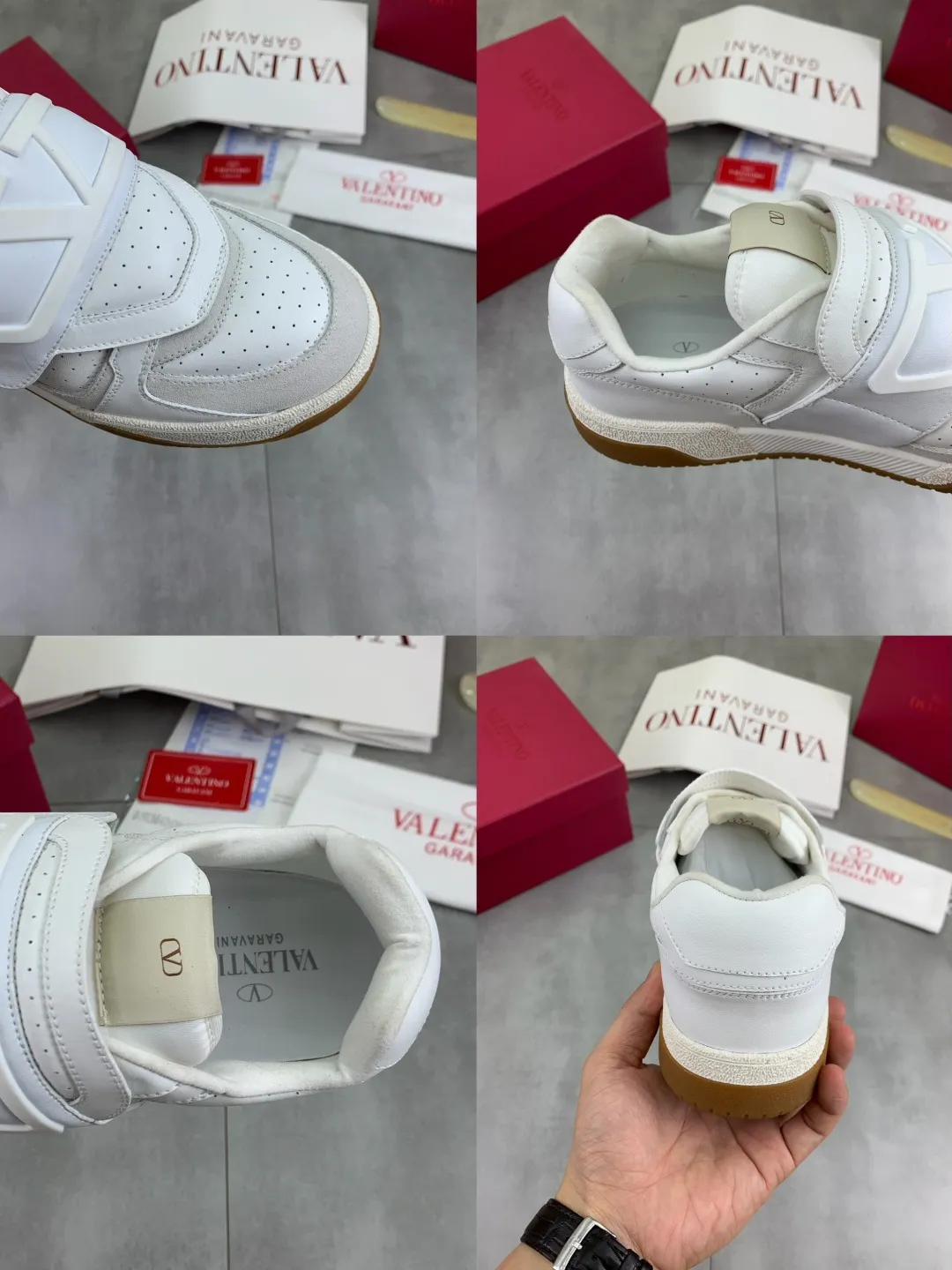 Men's men's shoes 💰P680 New Valentino 𝑶𝒏𝒆𝑺𝒕𝒖𝒅 Couple's sports shoes series Valentino 2025 new couple's sports shoes are on sale. The original ZP purchase and dismantling. Repeated pattern making and modification. 1:1 restoration! Top luxury masterpiece Velcro design Soft and comfortable imported calfskin brings excellent elegant texture and excellent on-foot comfort Top purchasing version upper: imported calfskin surface/original oil edge craftsmanship Lining: water-dyed sheepskin lining Outsole: original development 𝐓𝐏𝐔 two-color combination outsole Packaging: original configuration complete package Code number: 35-46